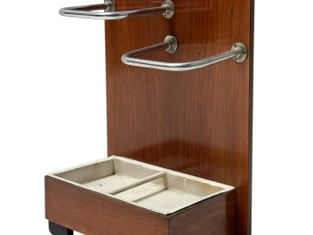 Walnut Art Deco Modernist Umbrella Stand, 1930s